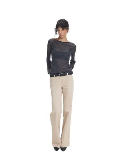 Mohair Sheer Flared Sleeve Top