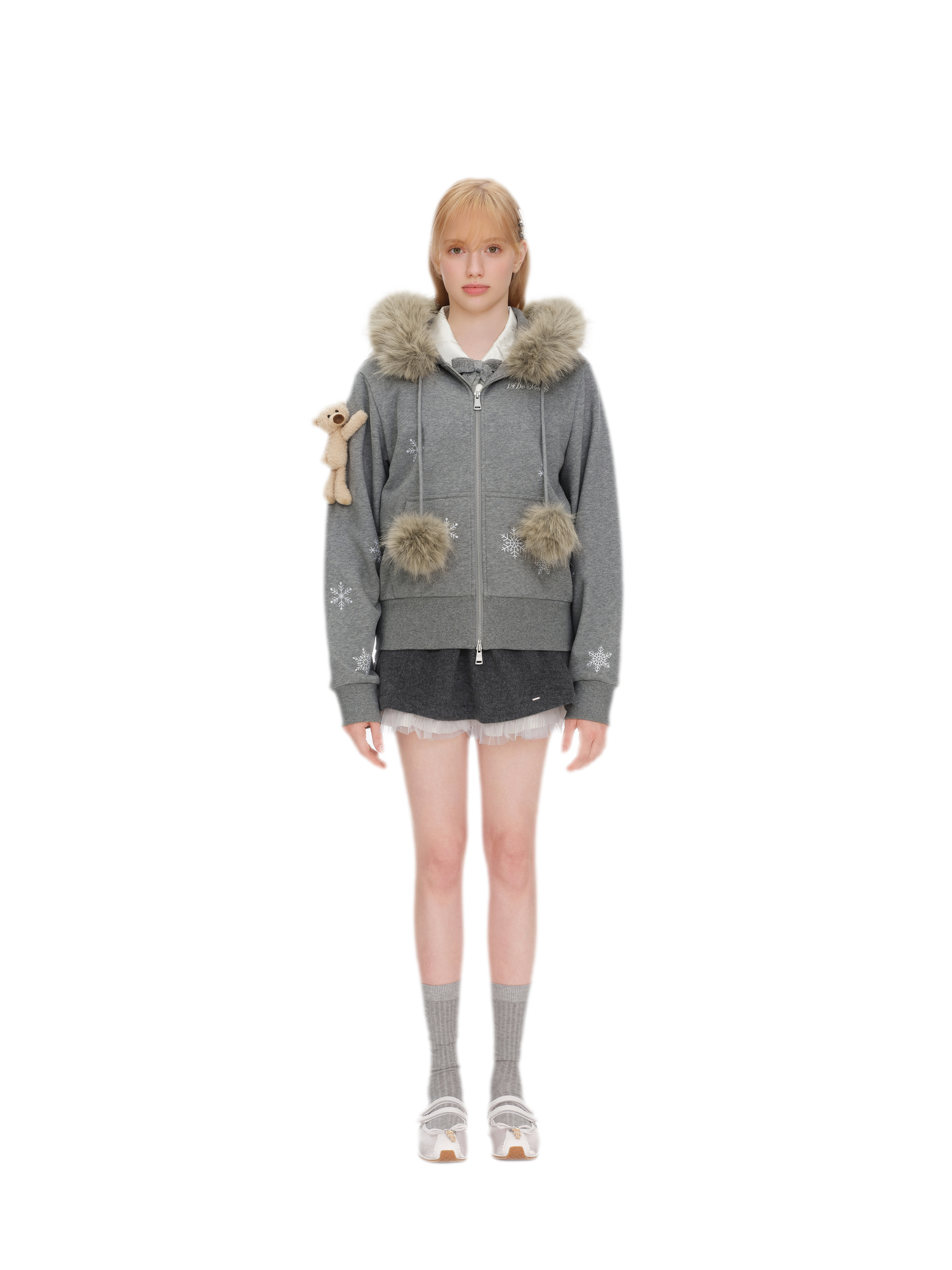 Gradient Snowflake Zip Hoodie