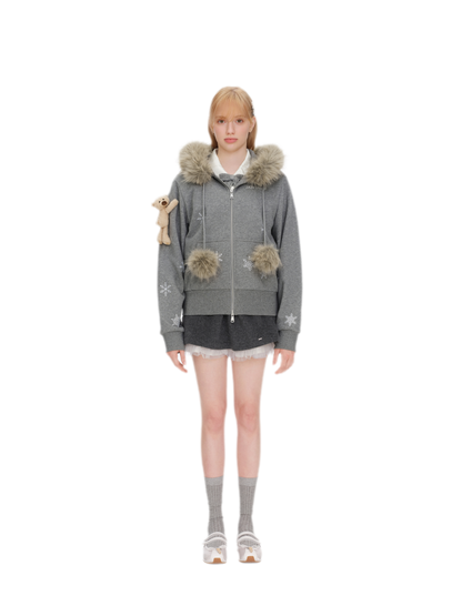 Gradient Snowflake Zip Hoodie