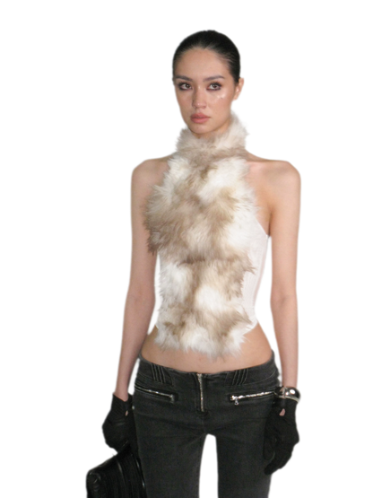 Fox Fur Mesh Halter Top