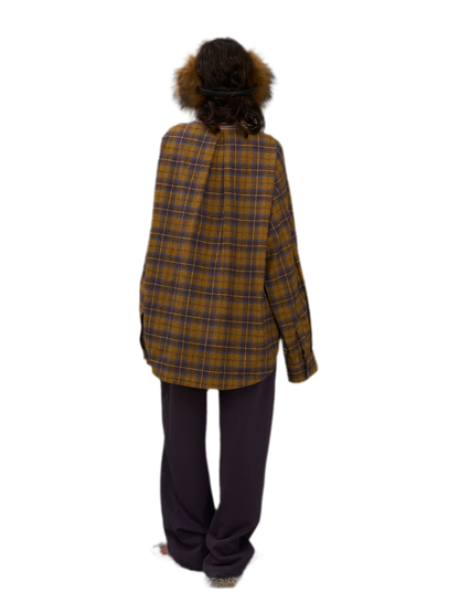 Contrasting Plaid Panel T-Shirt
