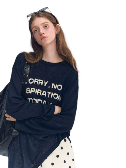 Lyocell Print Long Sleeve Top
