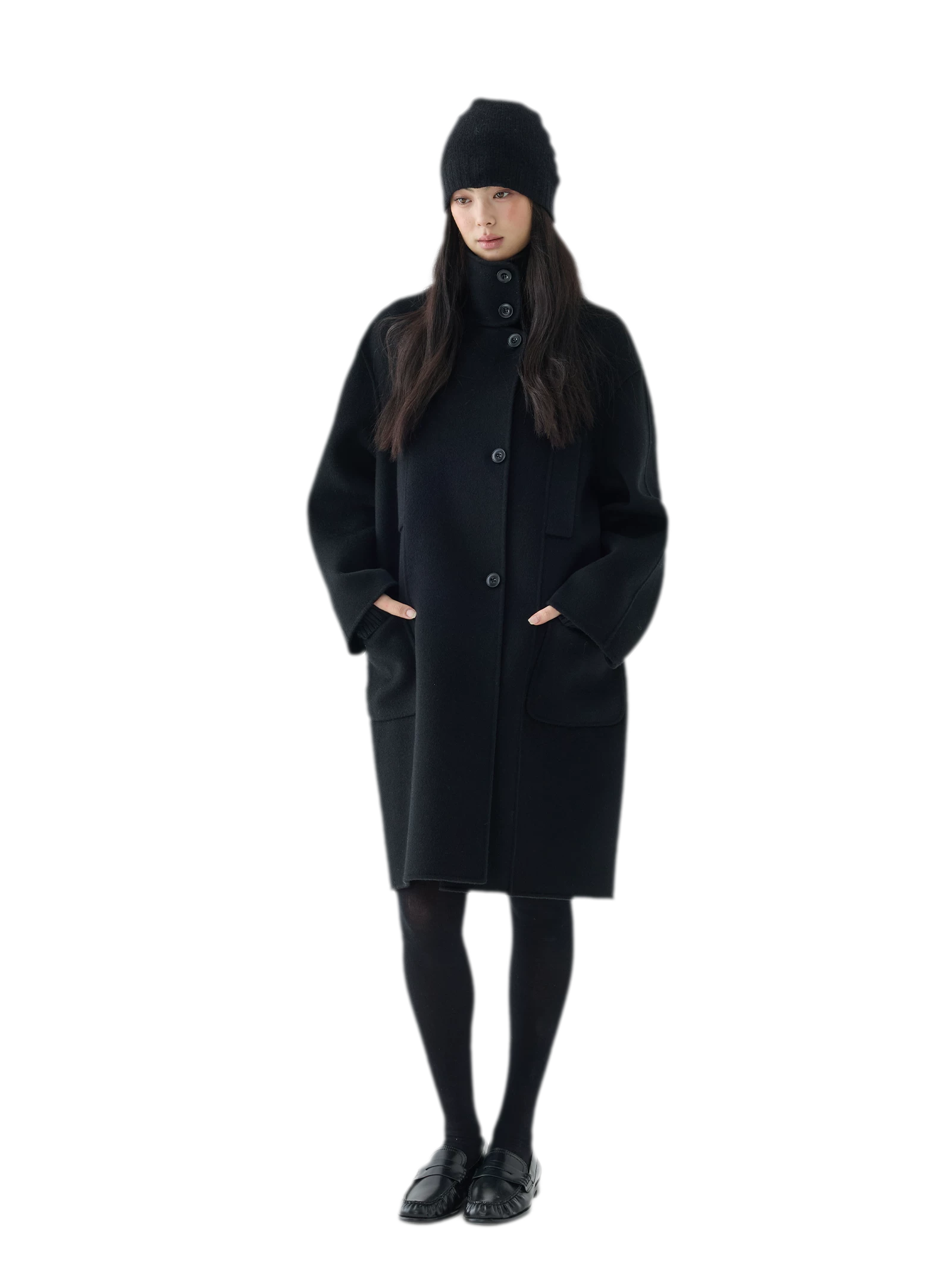 Double-Faced Cocoon Wool Coat