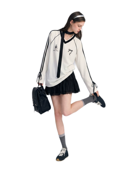 Blokette Jersey V-Neck Set