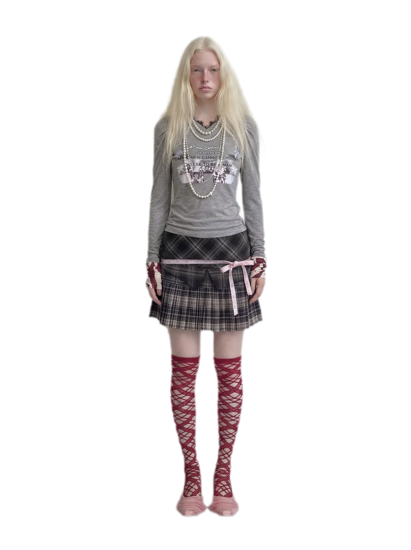 Lace Panel Fitted Long-Sleeve T-Shirt