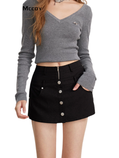 Double-Waist Convertible A-Line Skort
