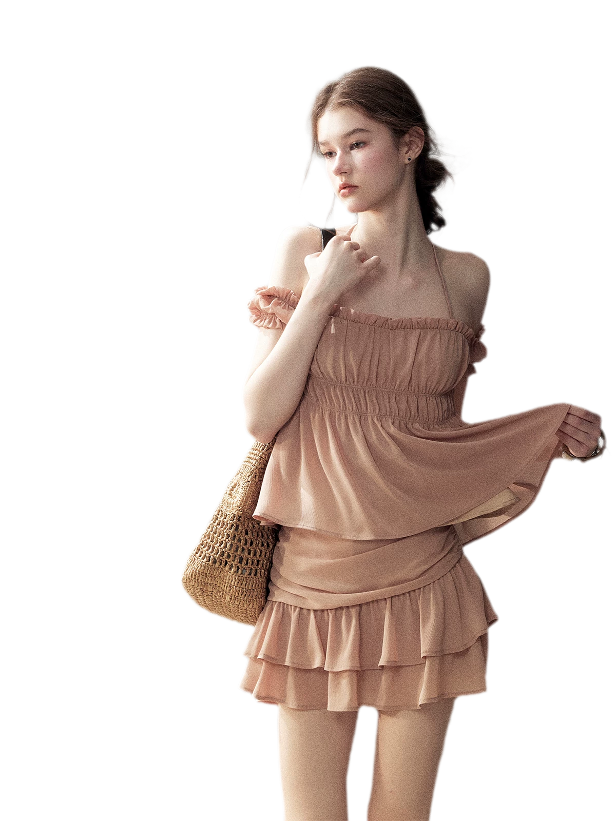 Pleated Chiffon Mini Set