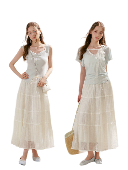 Lace Tiered Skirt