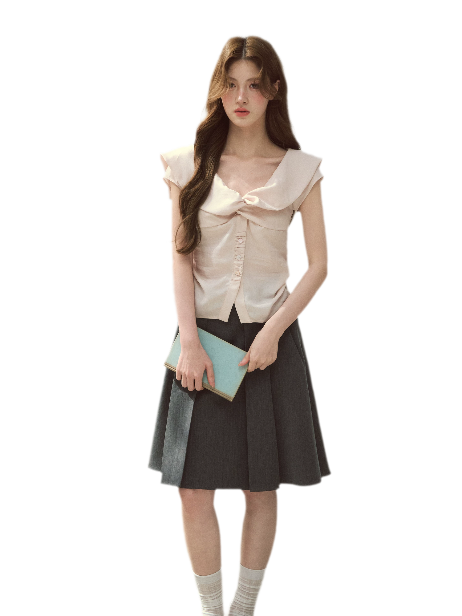 Lyocell V-Neck Blouse