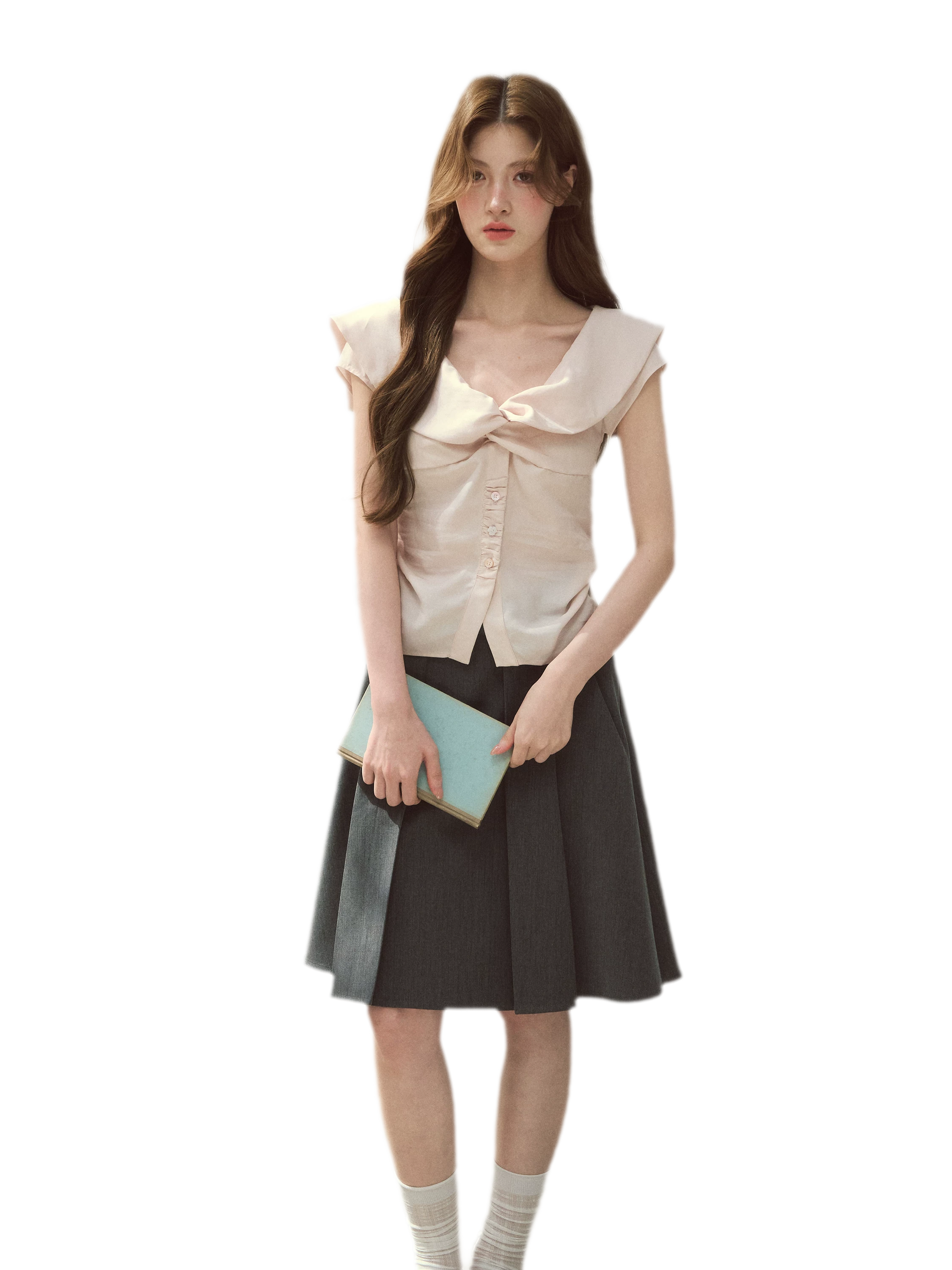 Lyocell V-Neck Blouse