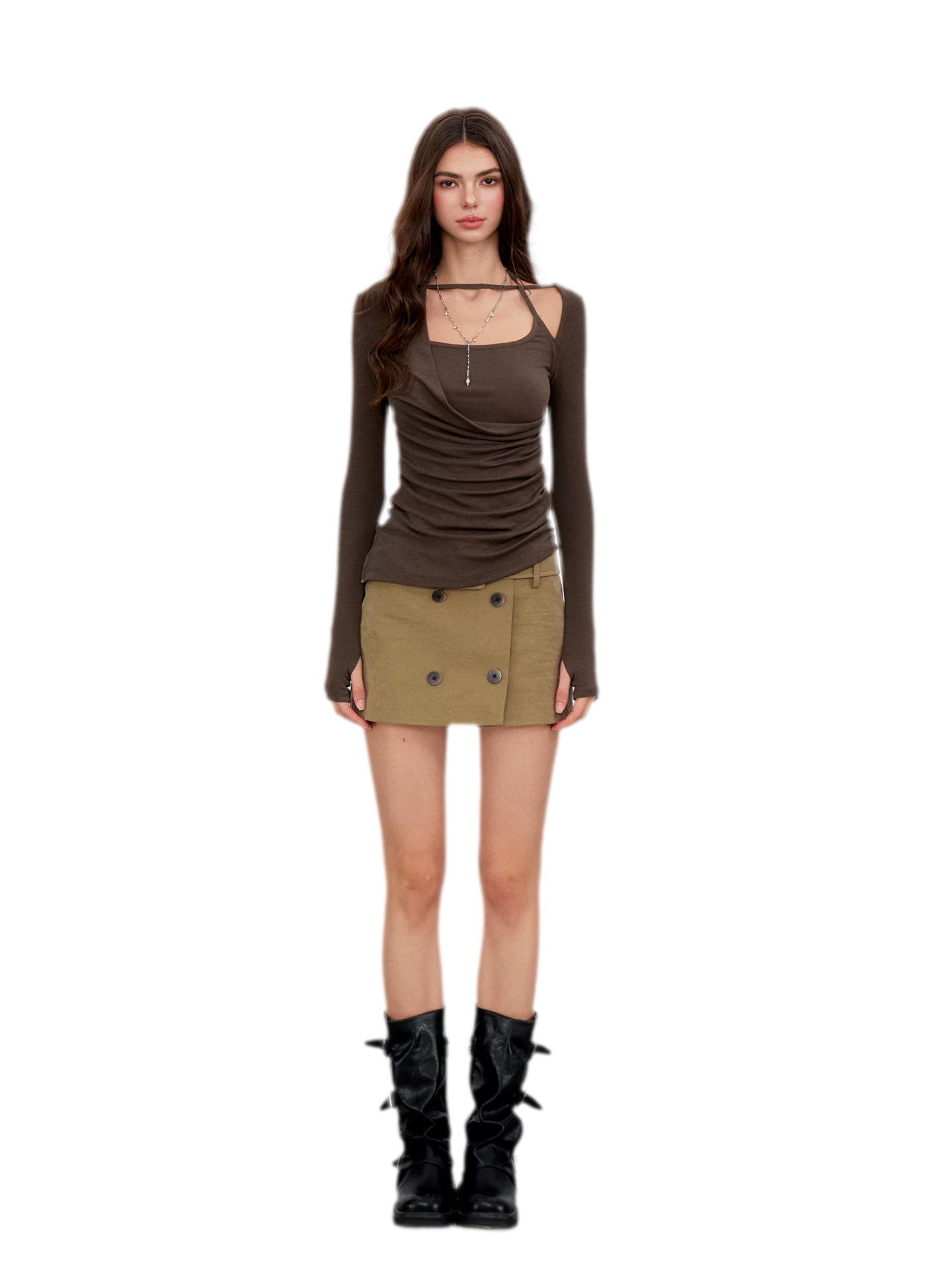 Vintage Utility Belted Mini Skirt