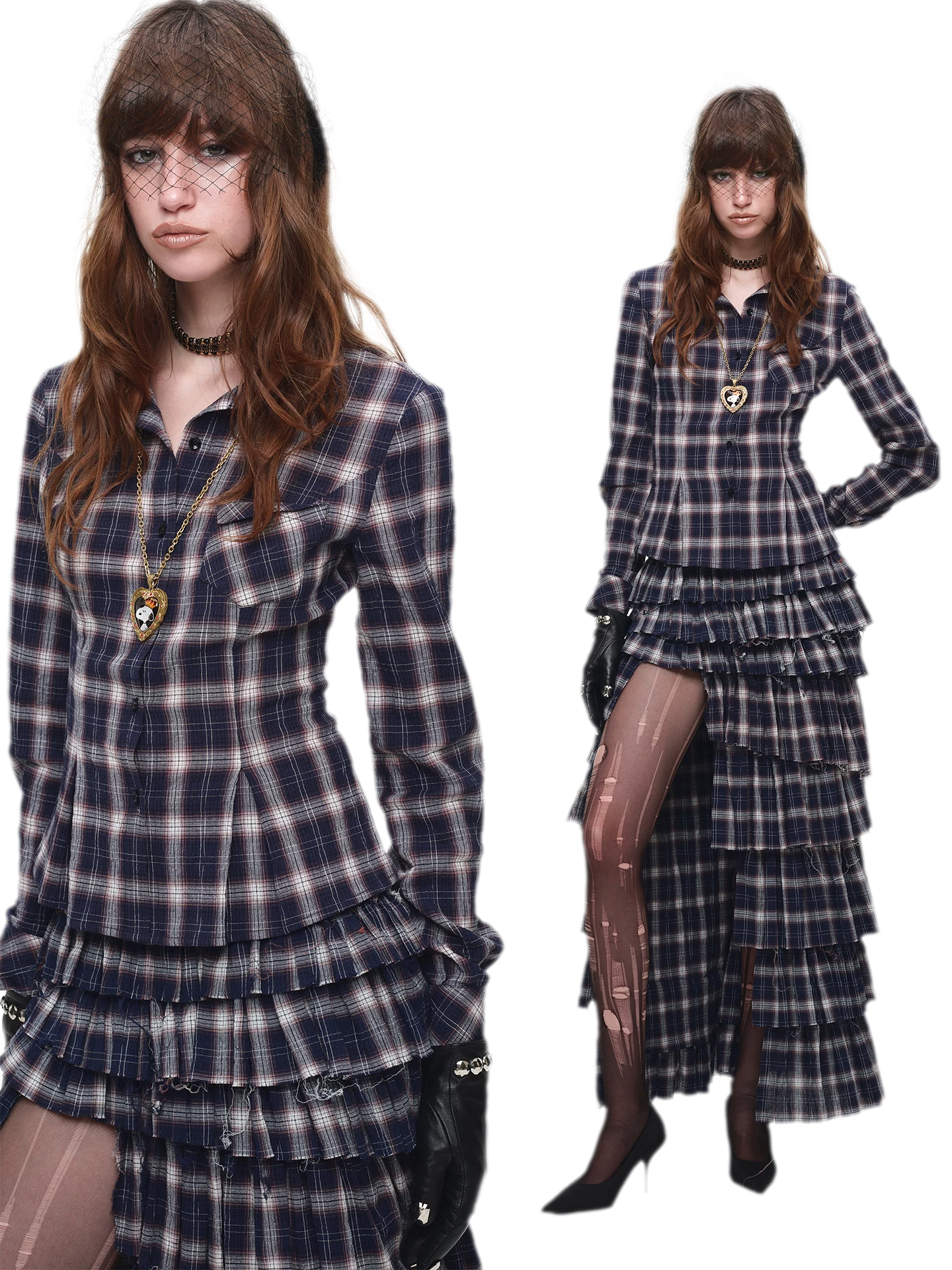Deconstructed Plaid Cake Skirt