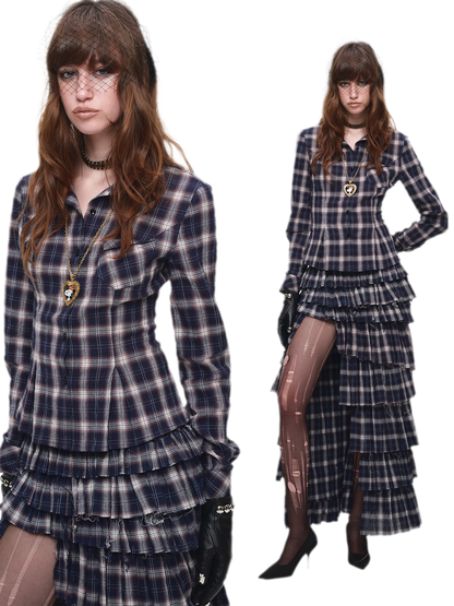 Deconstructed Plaid Cake Skirt