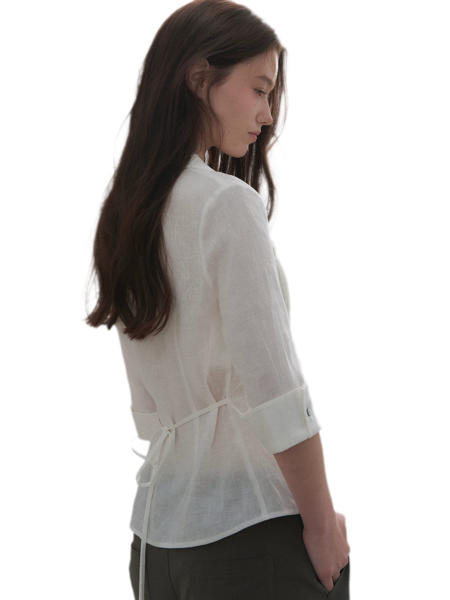 Tencel Linen Cinched Shirt