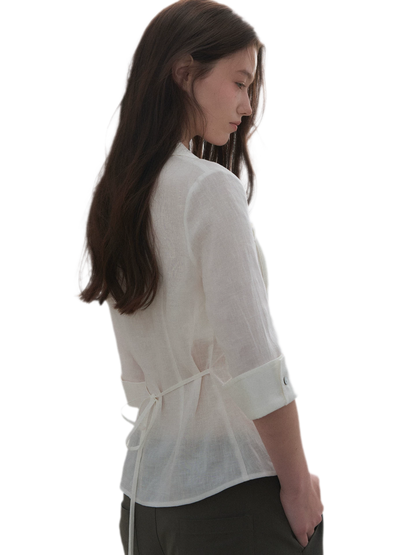 Tencel Linen Cinched Shirt