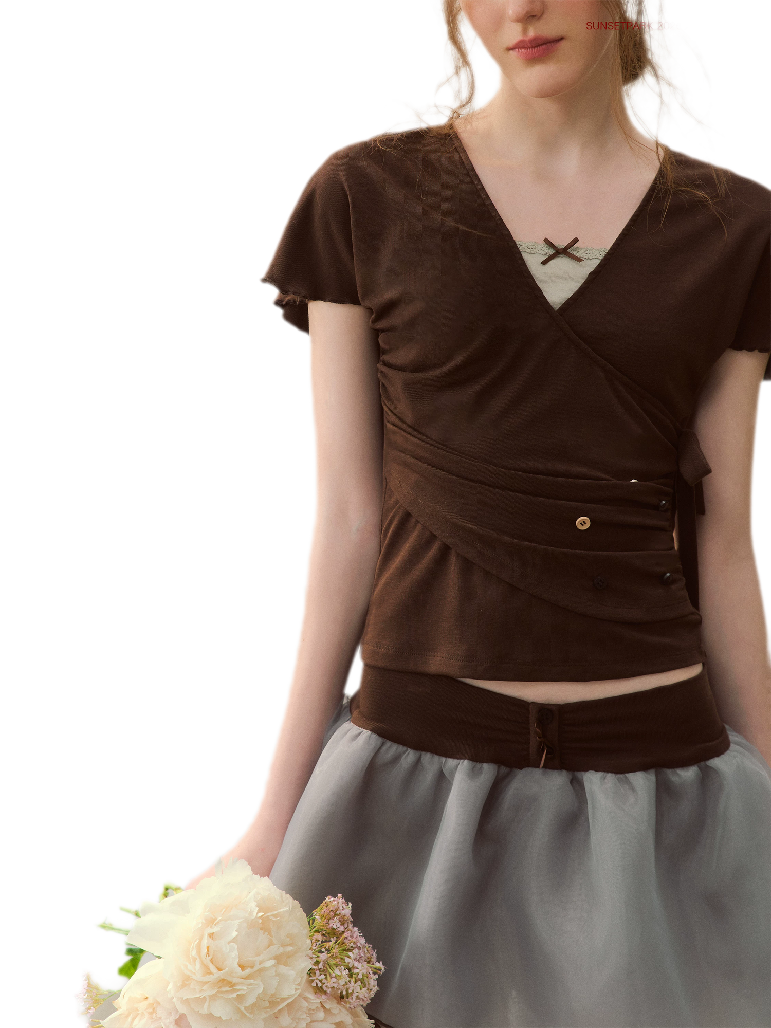 Ruffle Sleeve Two-Piece Tee