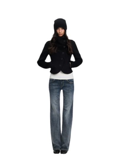 Jean délavé taille mi-basse