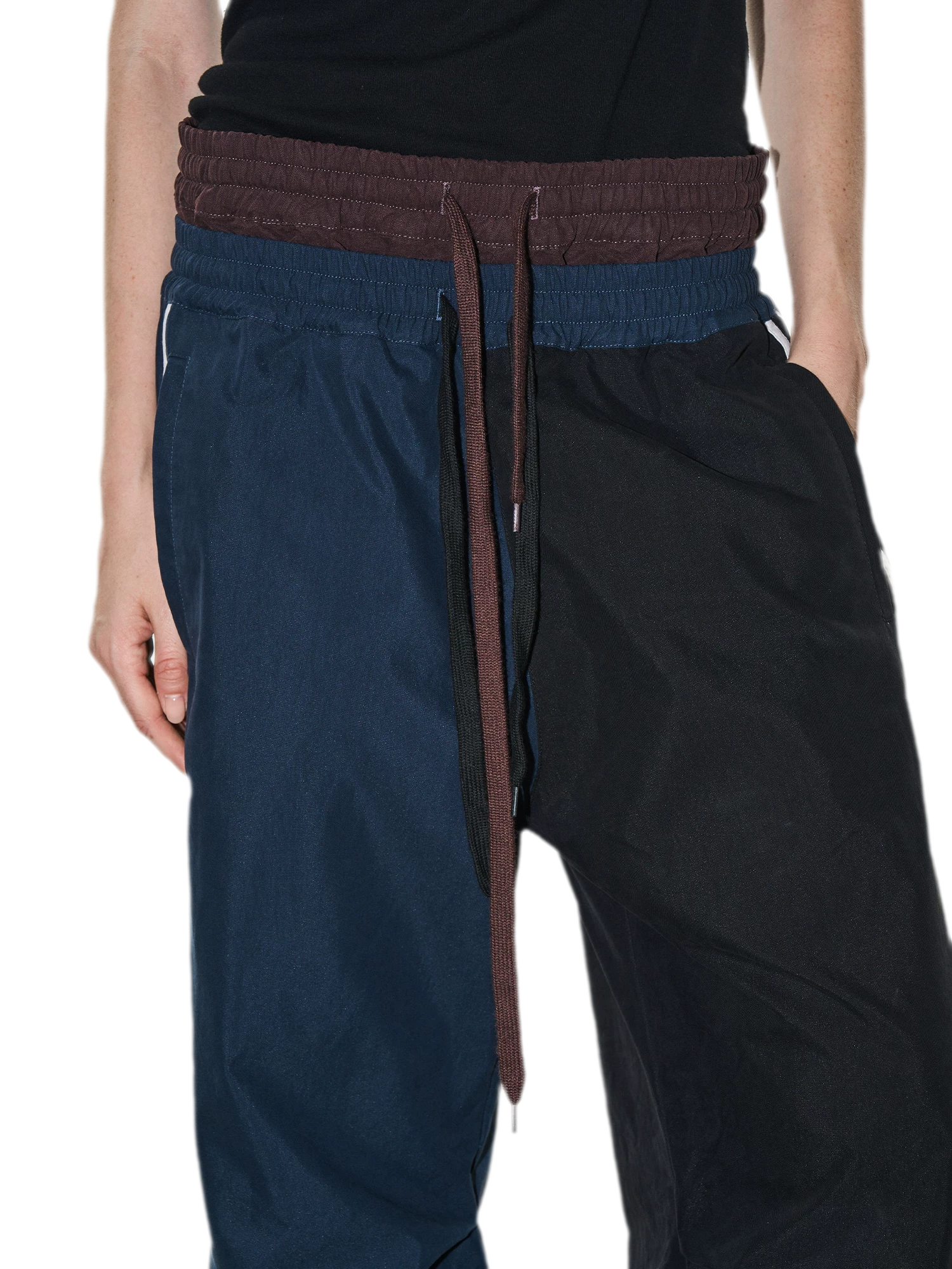 Pleated Wide-Leg Track Pants