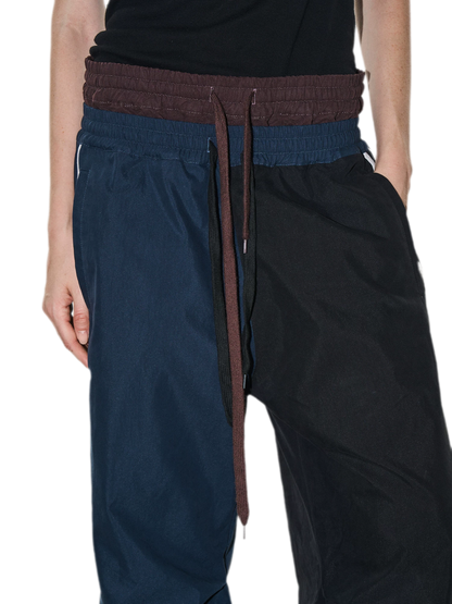 Pleated Wide-Leg Track Pants