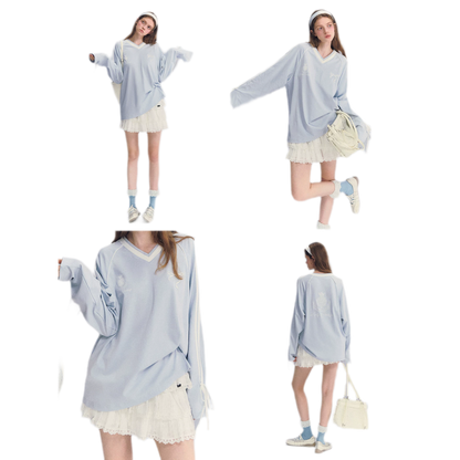 Colorblock Bow Embroidered Tee