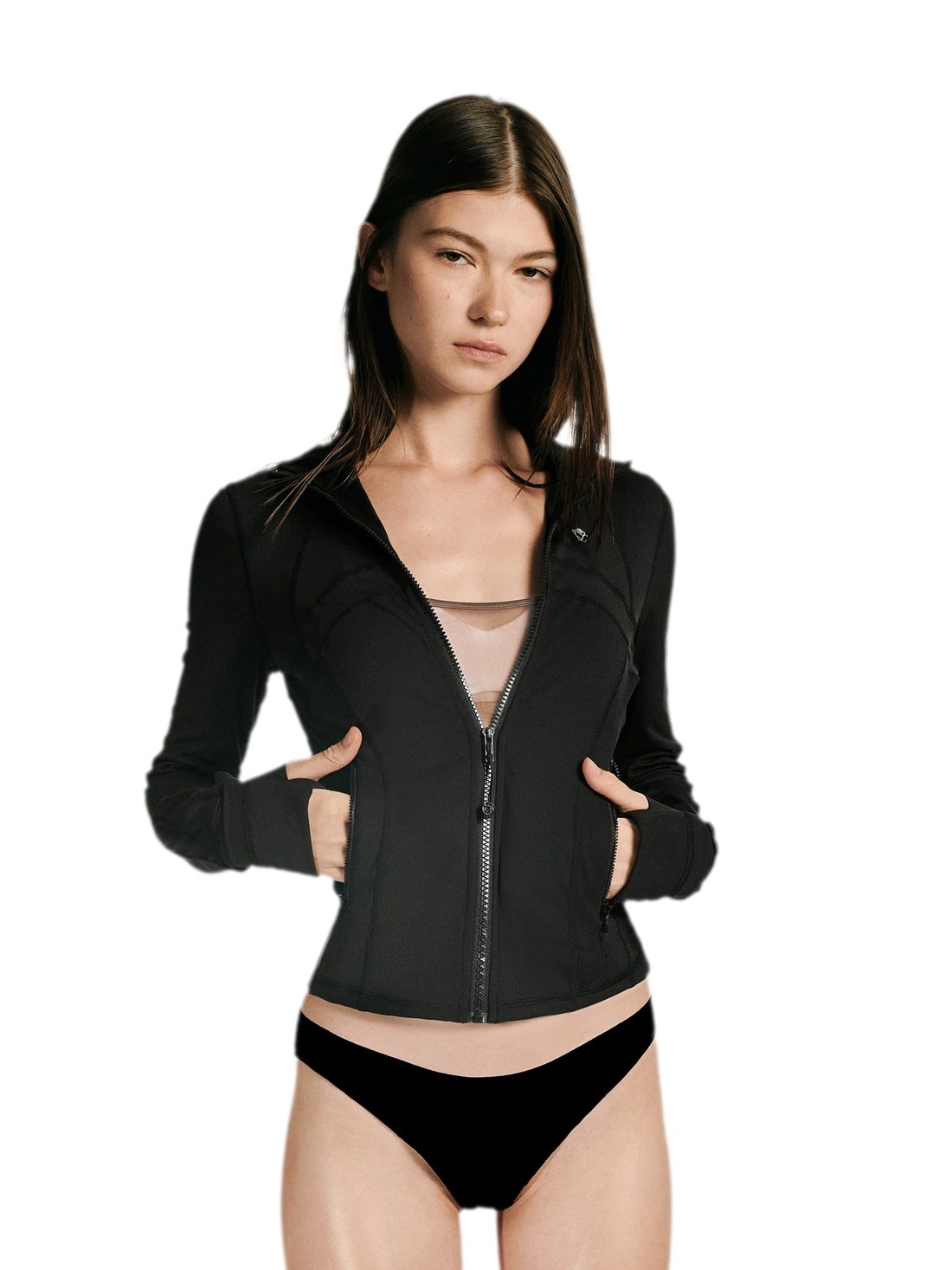 Mesh Panel Zip Jacket