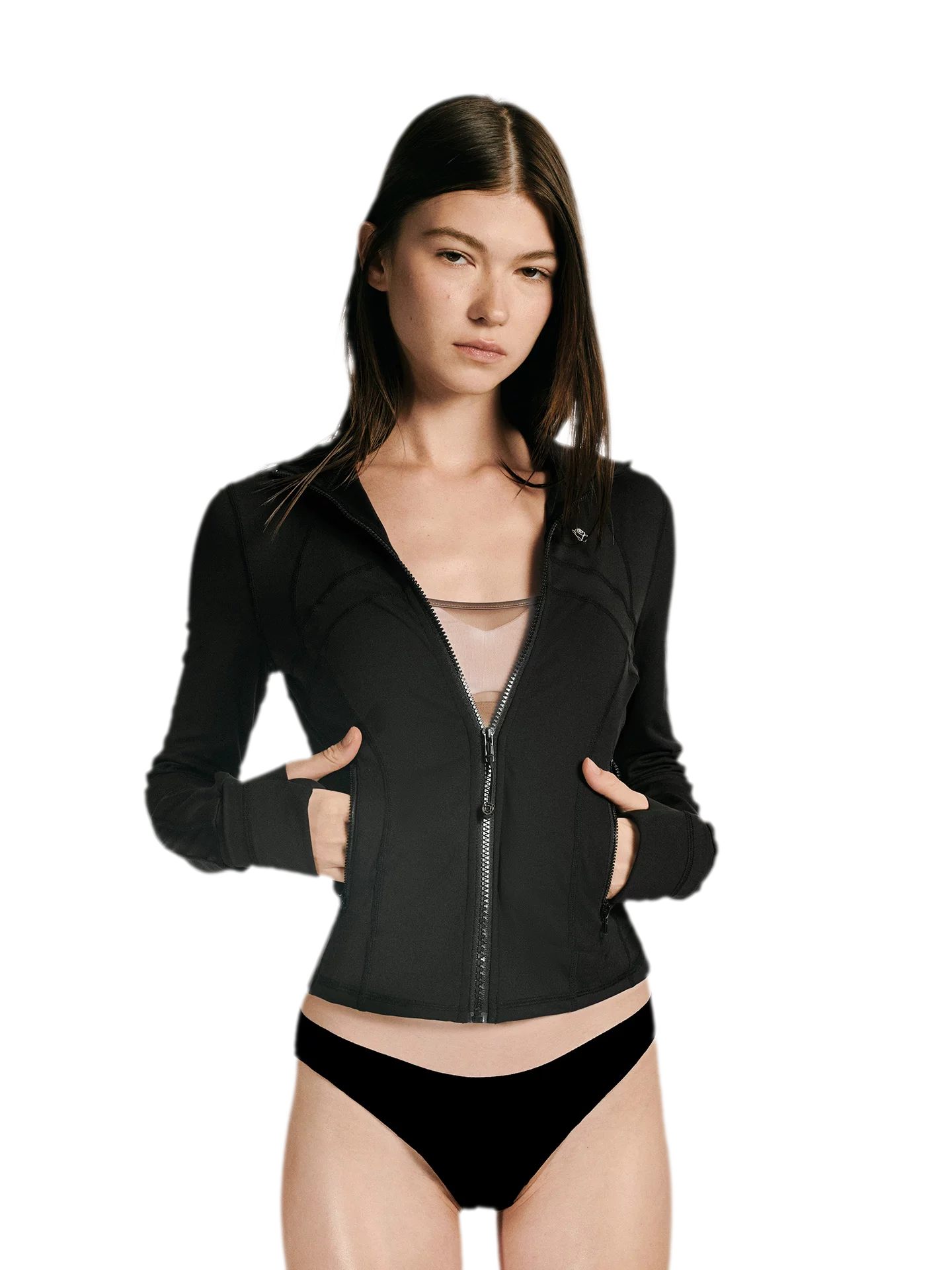 Mesh Panel Zip Jacket