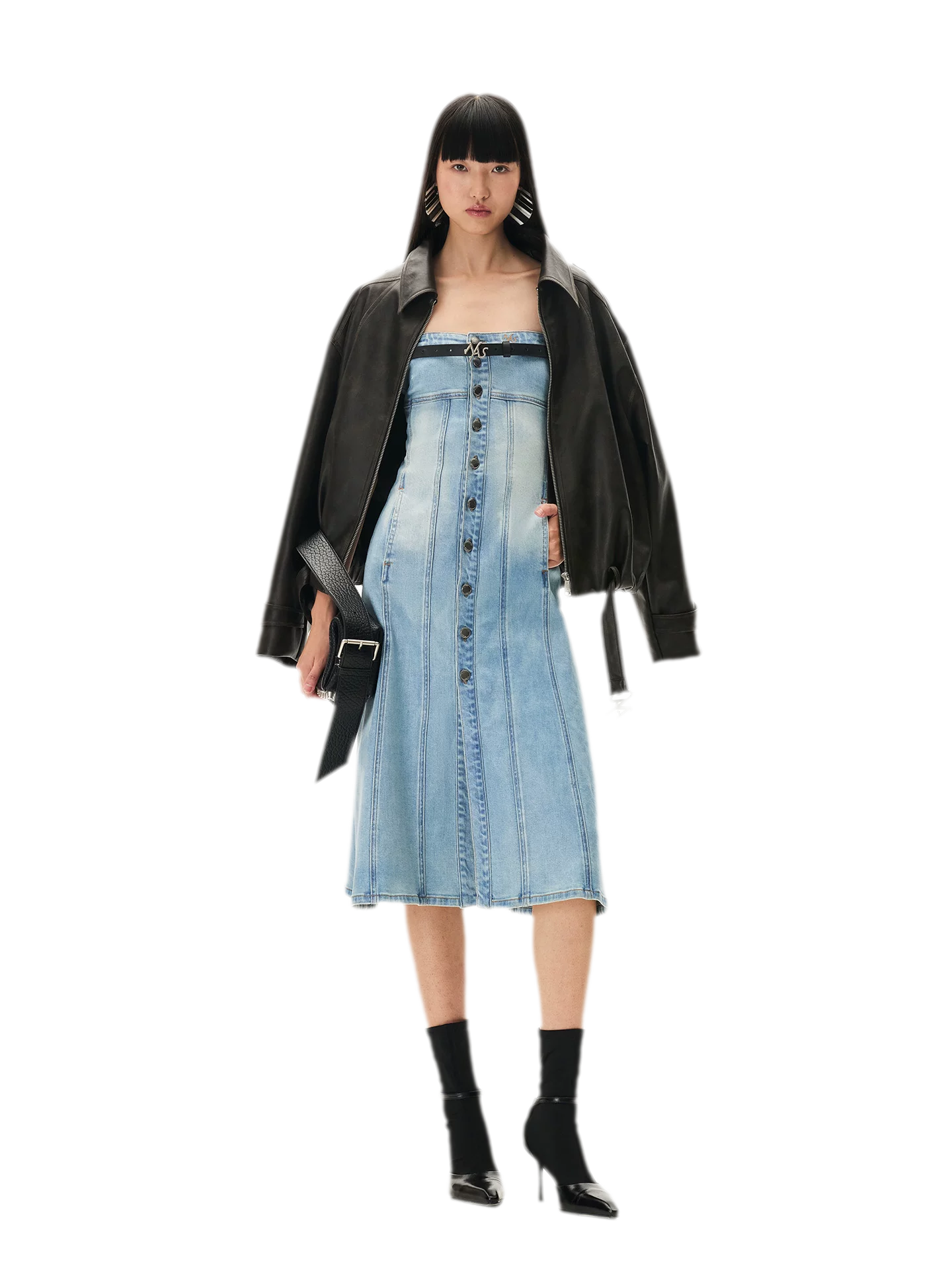 Aged Faux Leather Harrington Jacket