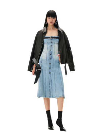 Aged Faux Leather Harrington Jacket