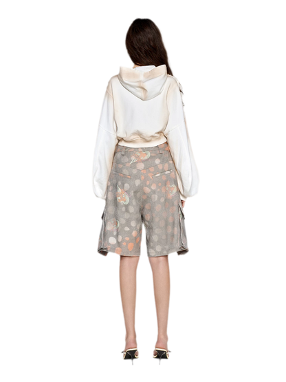 Polka-Dot Cargo Bermuda Shorts