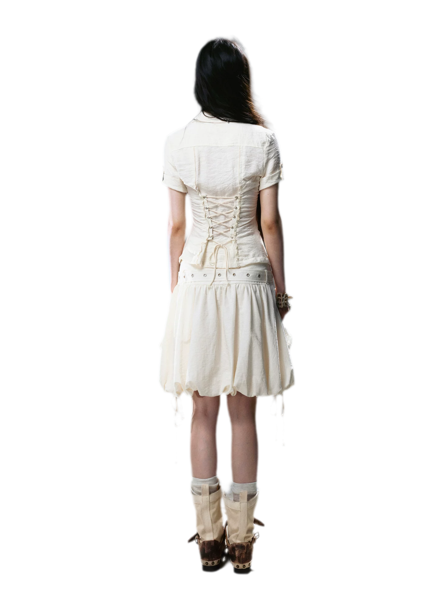 Studded Ruffle Short Shirt