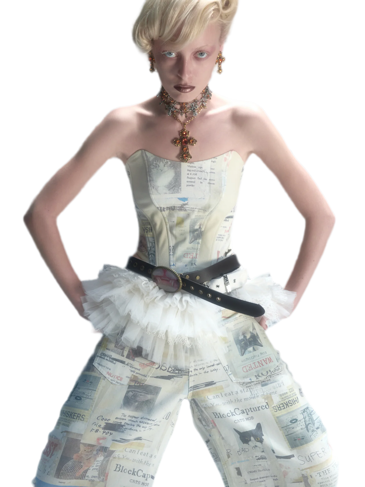 Layered Lace Waist Cincher Skirt