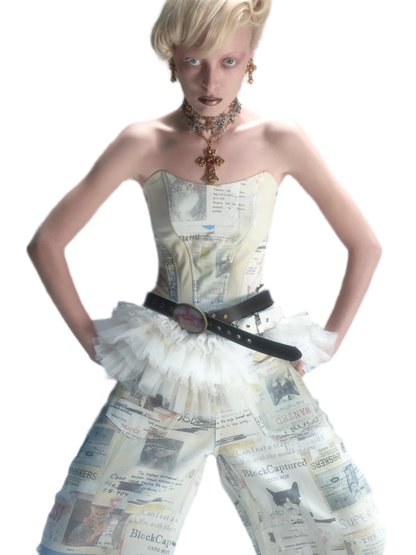 Layered Lace Waist Cincher Skirt