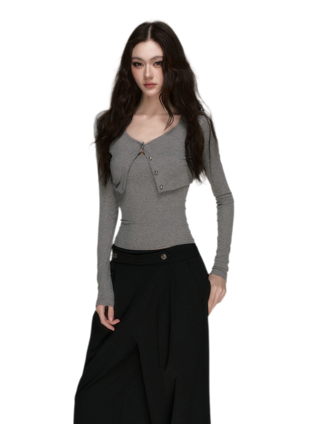 Soft Fitted Layered Top Set