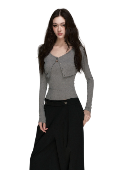 Soft Fitted Layered Top Set