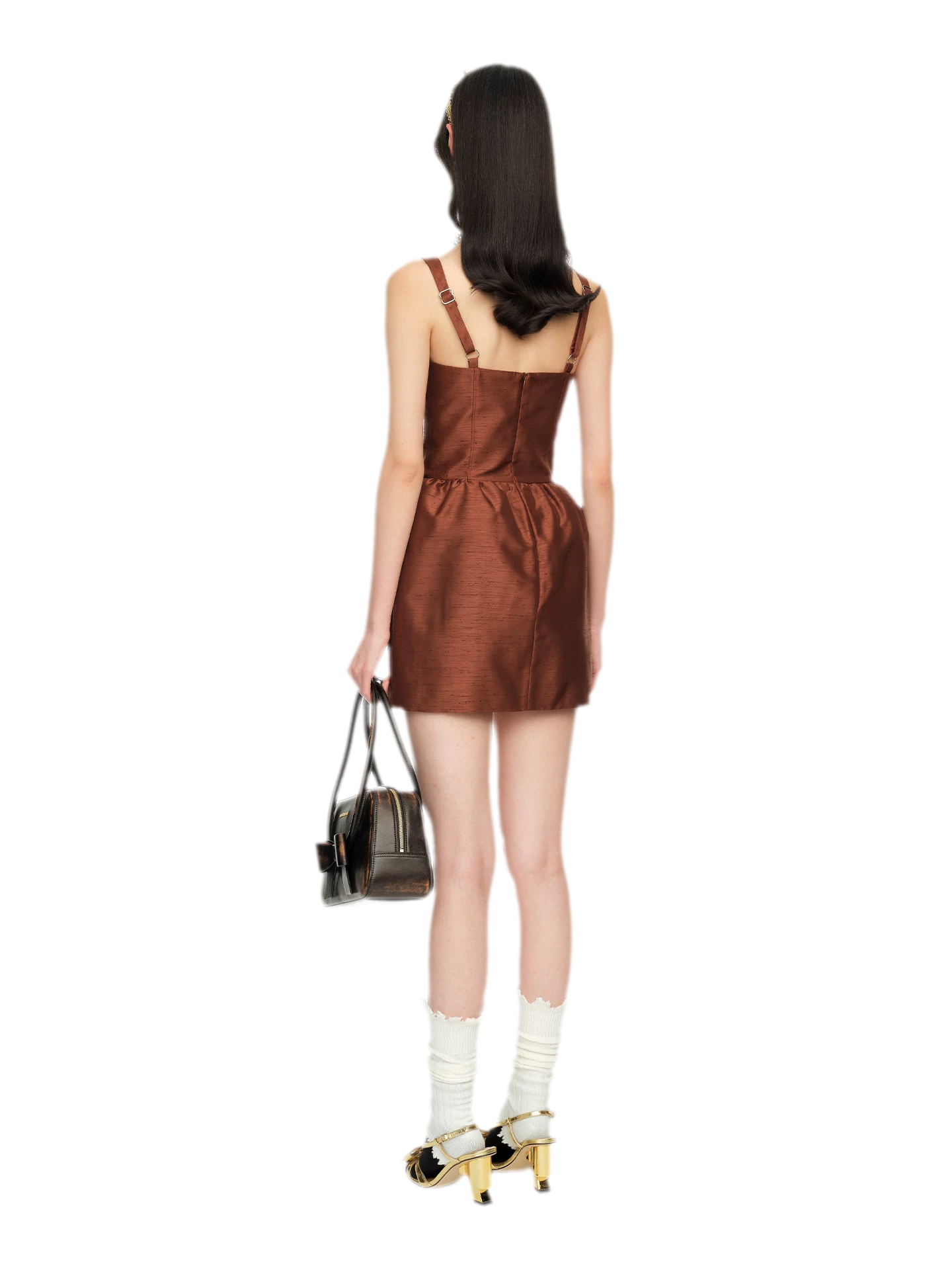 Elegant Wide Strap Bow Long Dress
