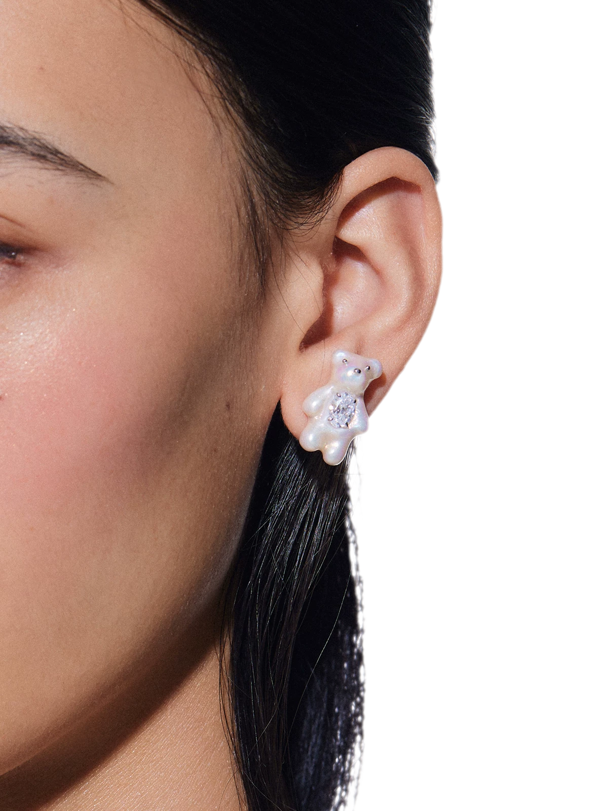 Pearl Bear Statement Earrings