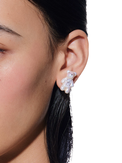 Pearl Bear Statement Earrings
