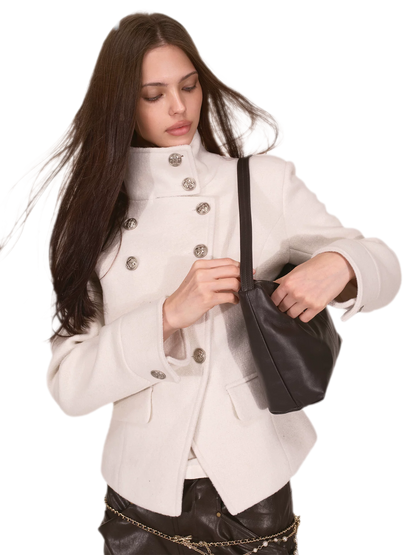 Structured Napoleon Double-Breasted Jacket