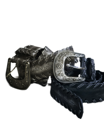 Vintage Carved Buckle Belt