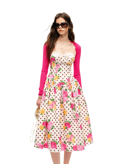 Lyocell Polka Dot Midi Dress