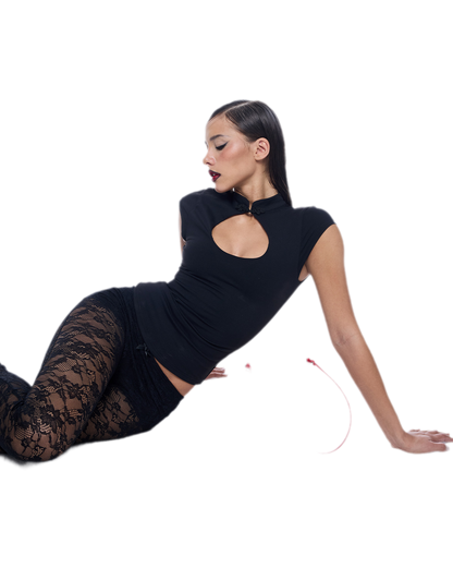 Chinese-Style Cutout Top