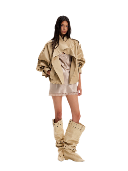 Pointed Slouchy Knee-High Boots