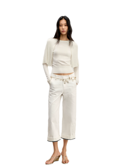 Ribbed Cape Knit Sweater