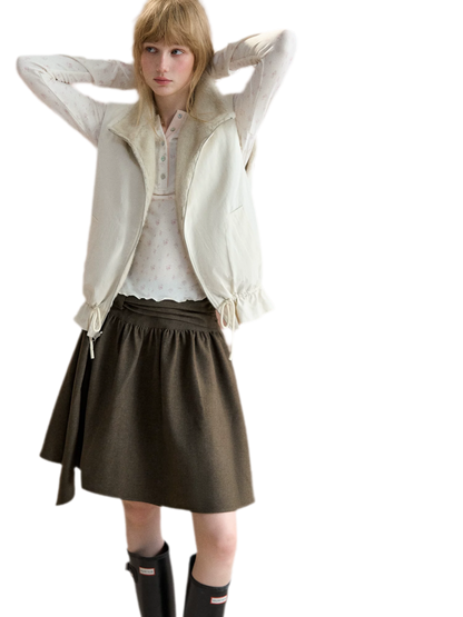 Reversible Plush Stand-Collar Vest