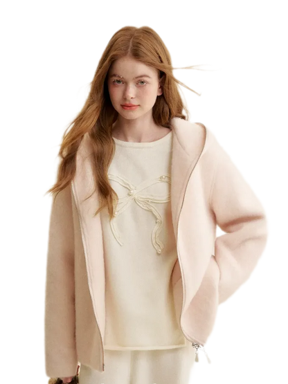 Soft Wool Hooded Jacket