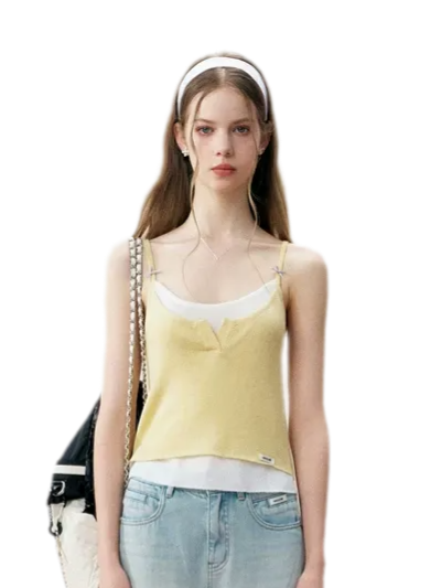 Cream Bow Knit Tank