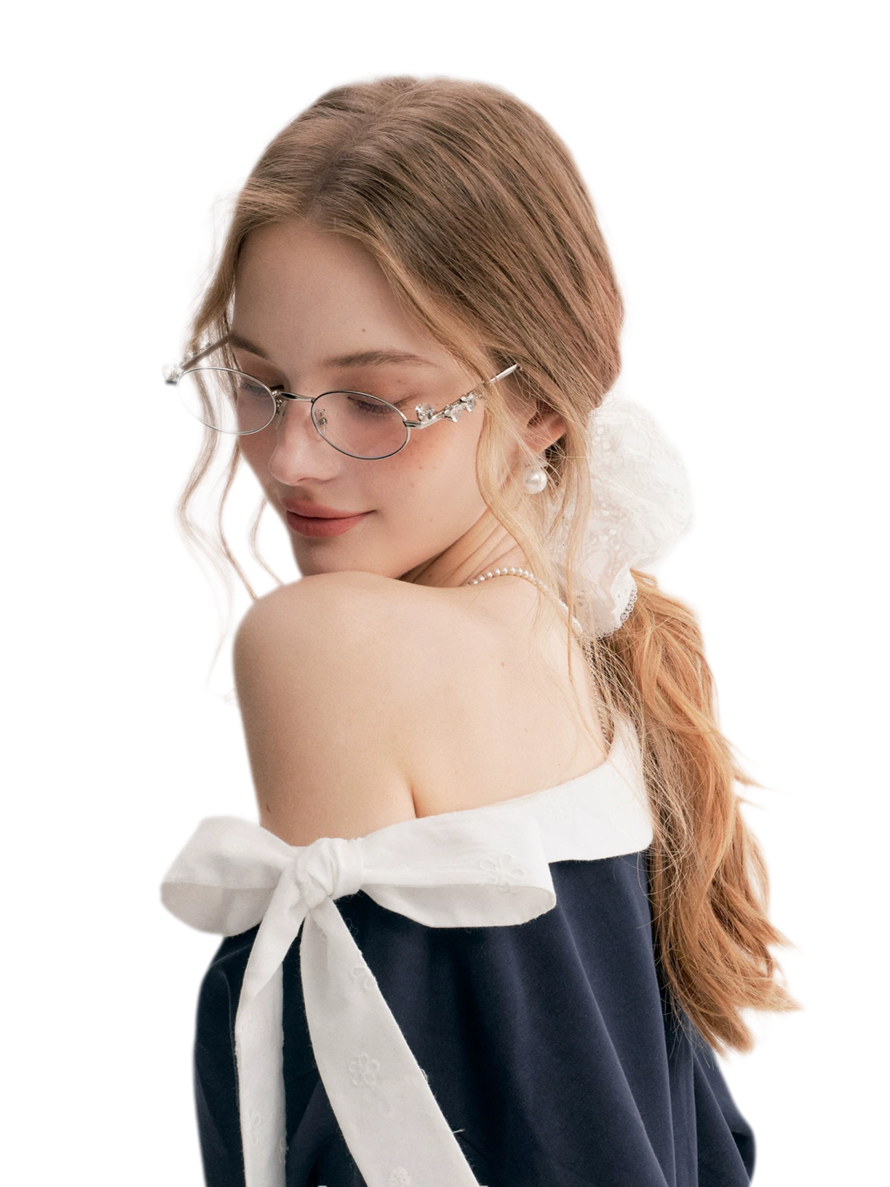 Balletcore Lace Collar Sweatshirt