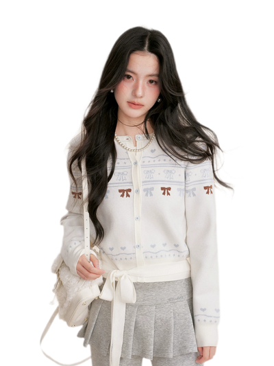 Fair Isle Tie Cardigan