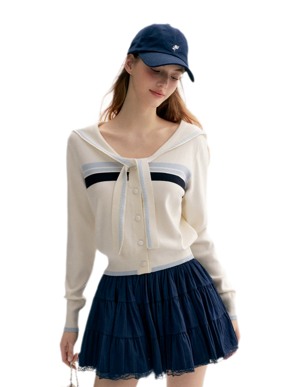 Lace Sailor Tie Cardigan