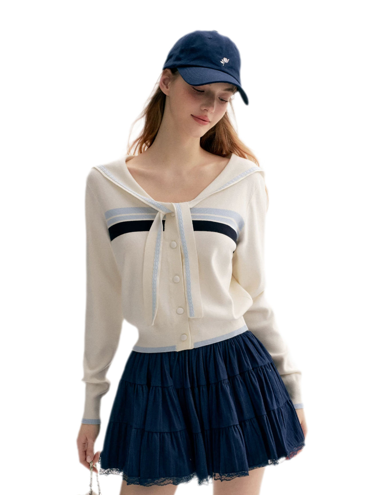 Lace Sailor Tie Cardigan